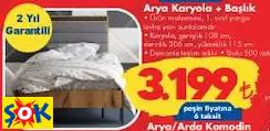 MODA LİFE ARYA KARYOLA + BAŞLIK